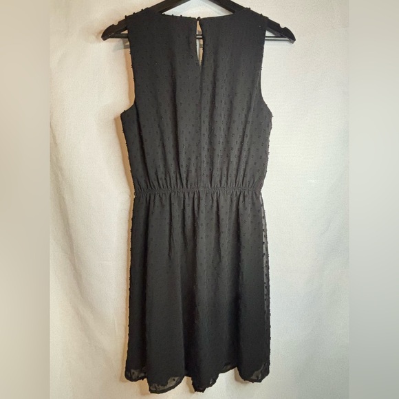 Elle Black Dress w/ Embroidered Polka Dots - Picture 4 of 12